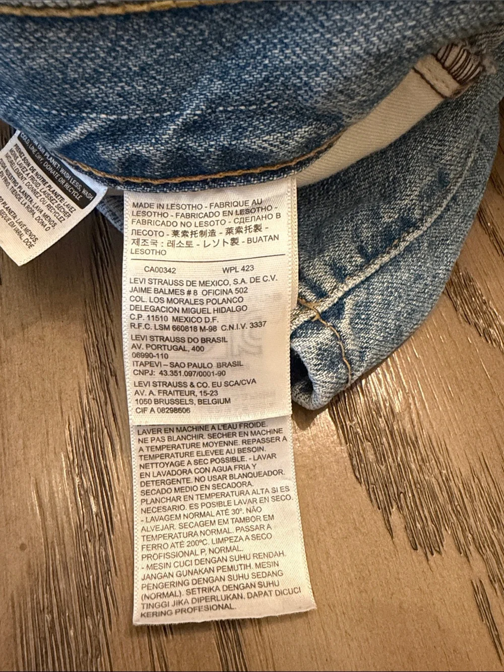 Levi's Light Blue Denim Skirt with Red Tab